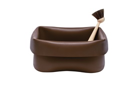 Washing up bowl brown frontview on white background 